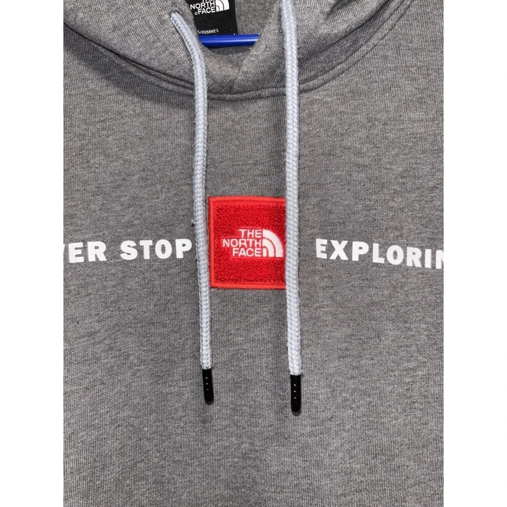 The North Face Hoodie Men's‎ Large Never Stop Exploring Cotton Pullover Gray